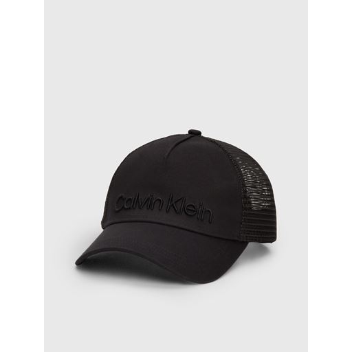 Calvin Klein Logo Broderet Trucker Cap, Black, One size