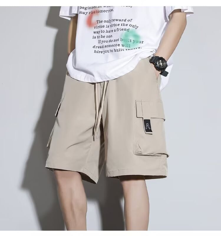 jaywoon - Effen cargoshorts met trekkoordtaille