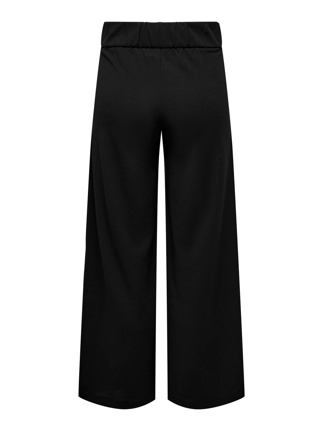 JDYGEGGO Mittlere Taille Weiter Beinschnitt Hose mit weitem Beinschnitt Black