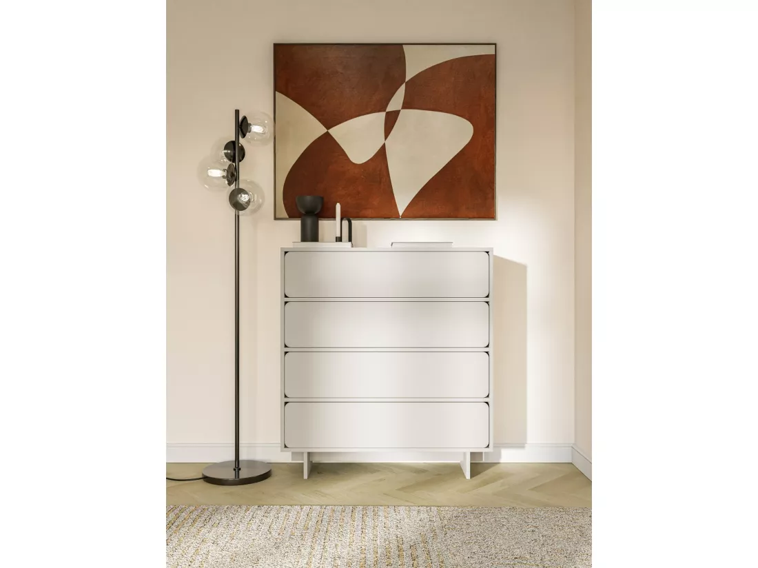 Commode - 101 cm - 4 tiroirs - grège - WUWU
