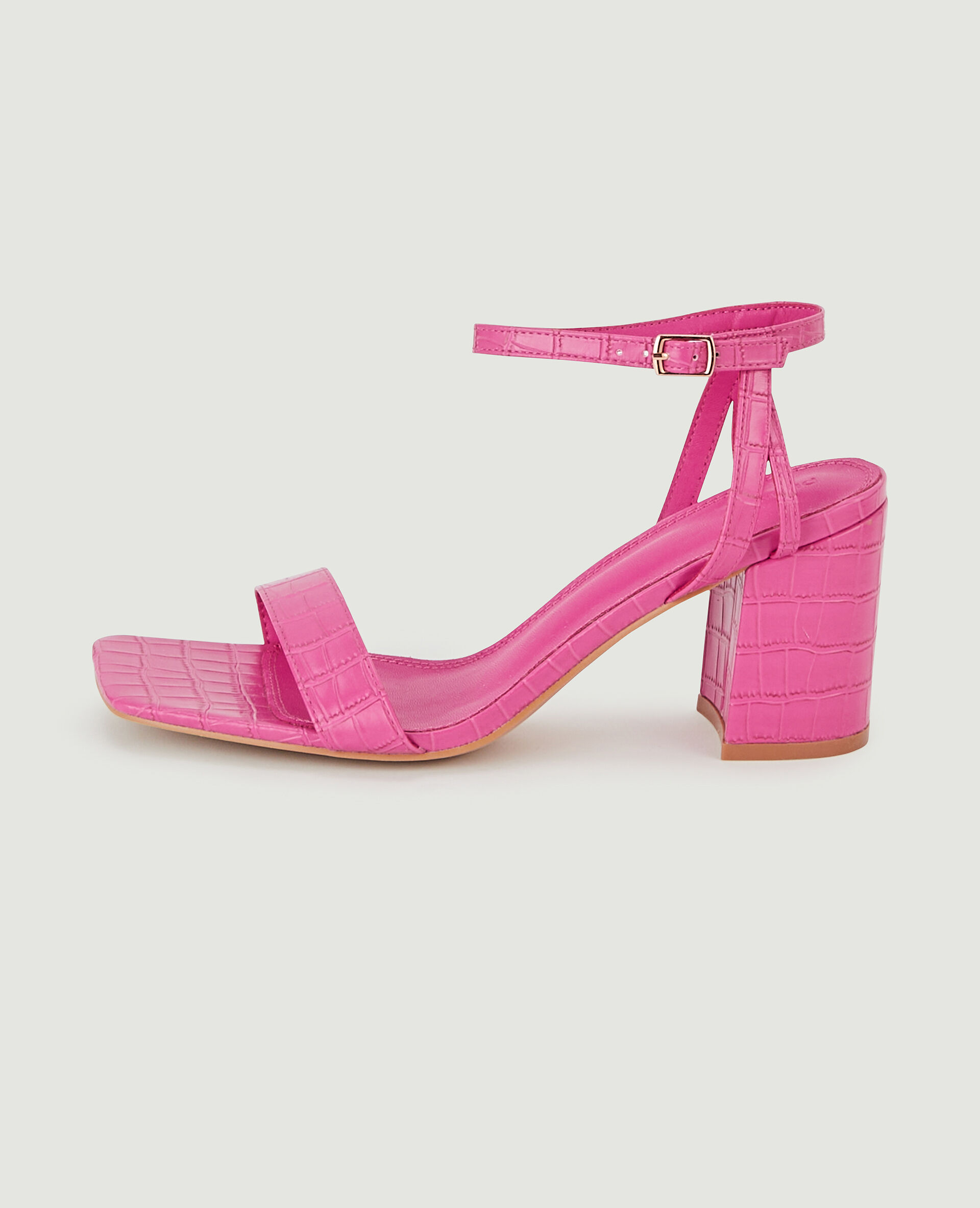 Sandales à brides effet croco - Rose