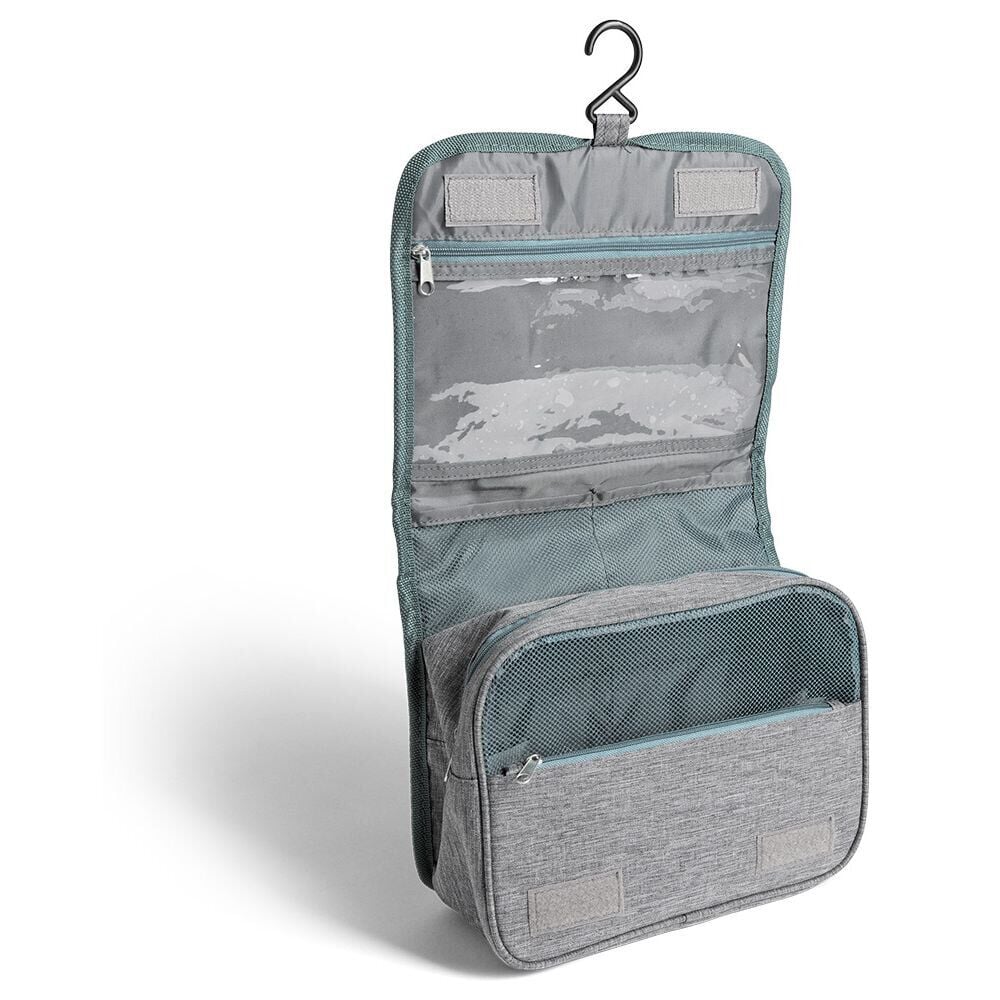 Organiseur camping tissu gris et bleu 15L