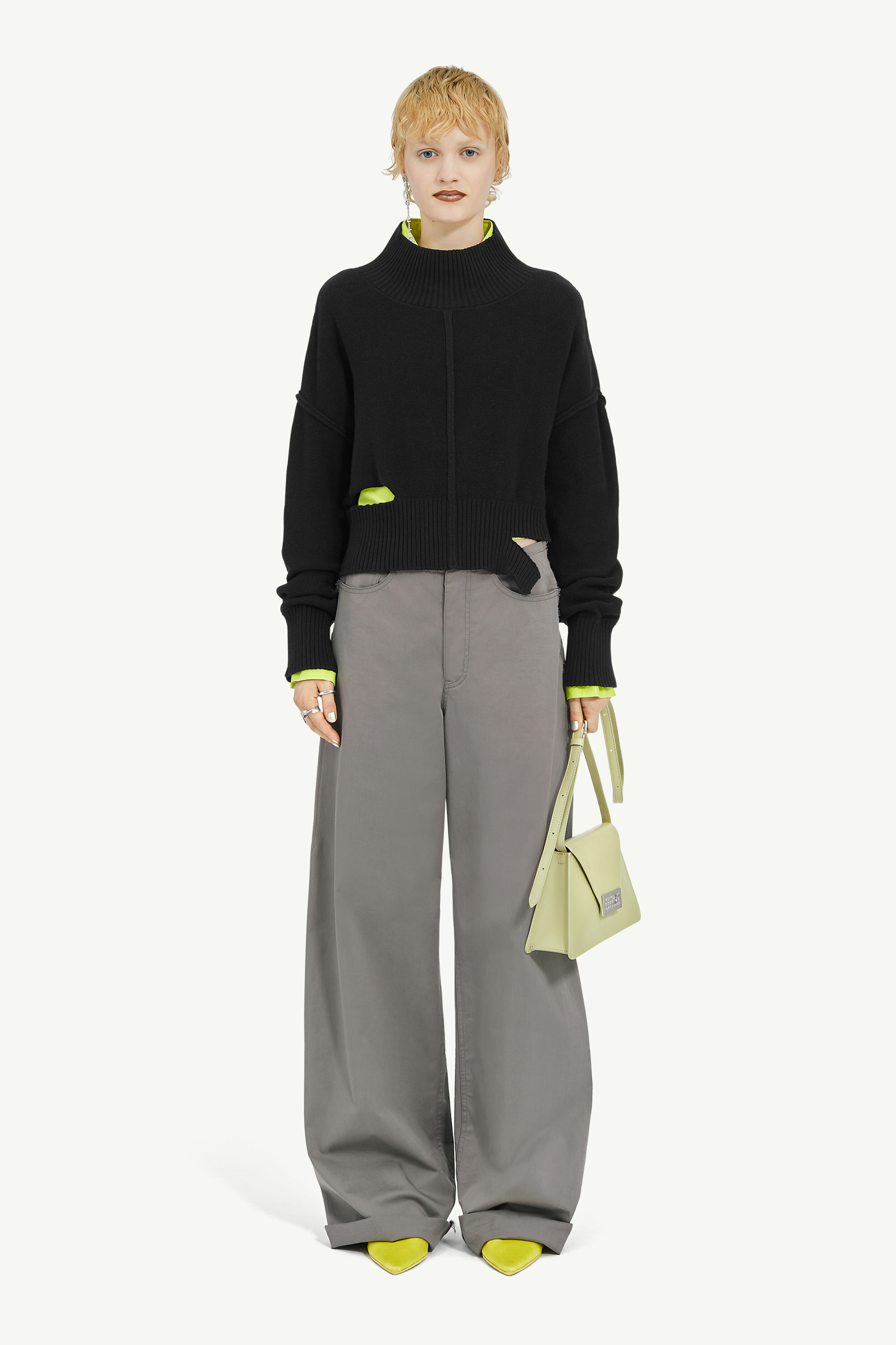 Pull boxy effet usé Jauge noir