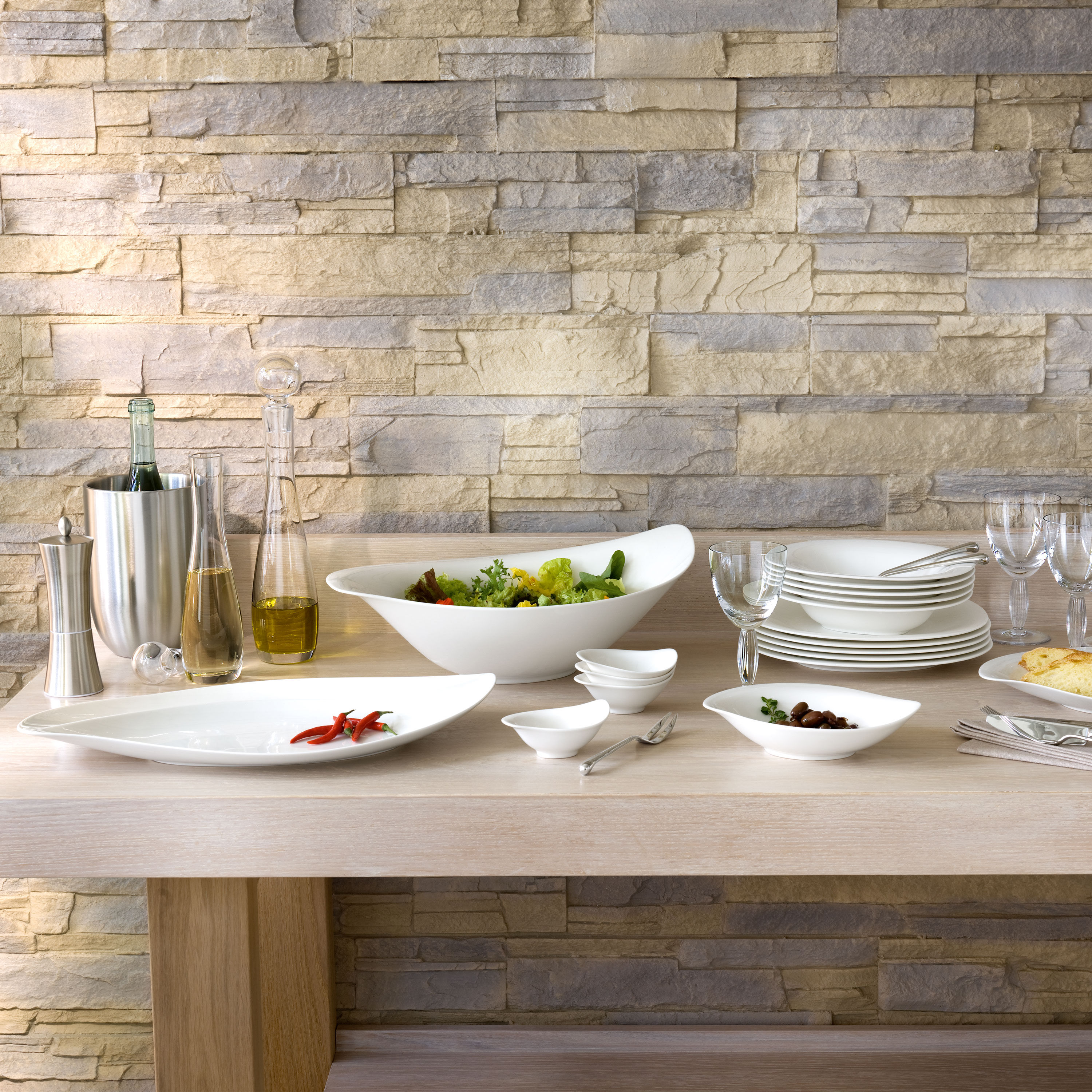 New Cottage Salad serving bowl White, 5.1 oz, Premium Porcelain