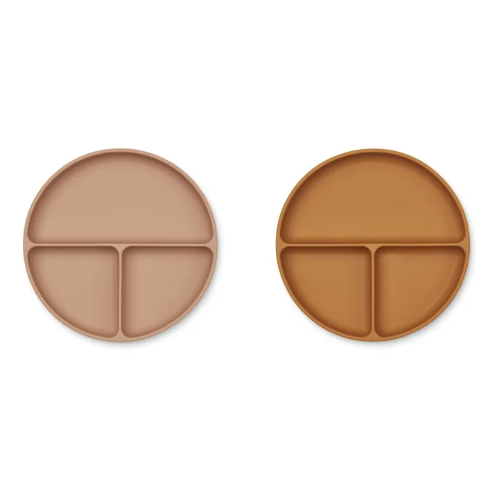 Liewood Assiettes Harvey en silicone- Set de 2 | Vieux Rose