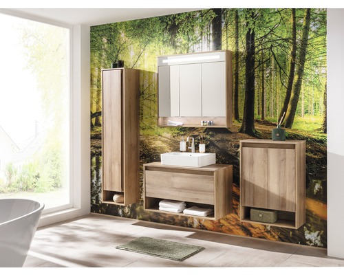 Hoge kast FACKELMANN Natura linkerzijde, eikenhout, 166,5 x 38 x 23 cm