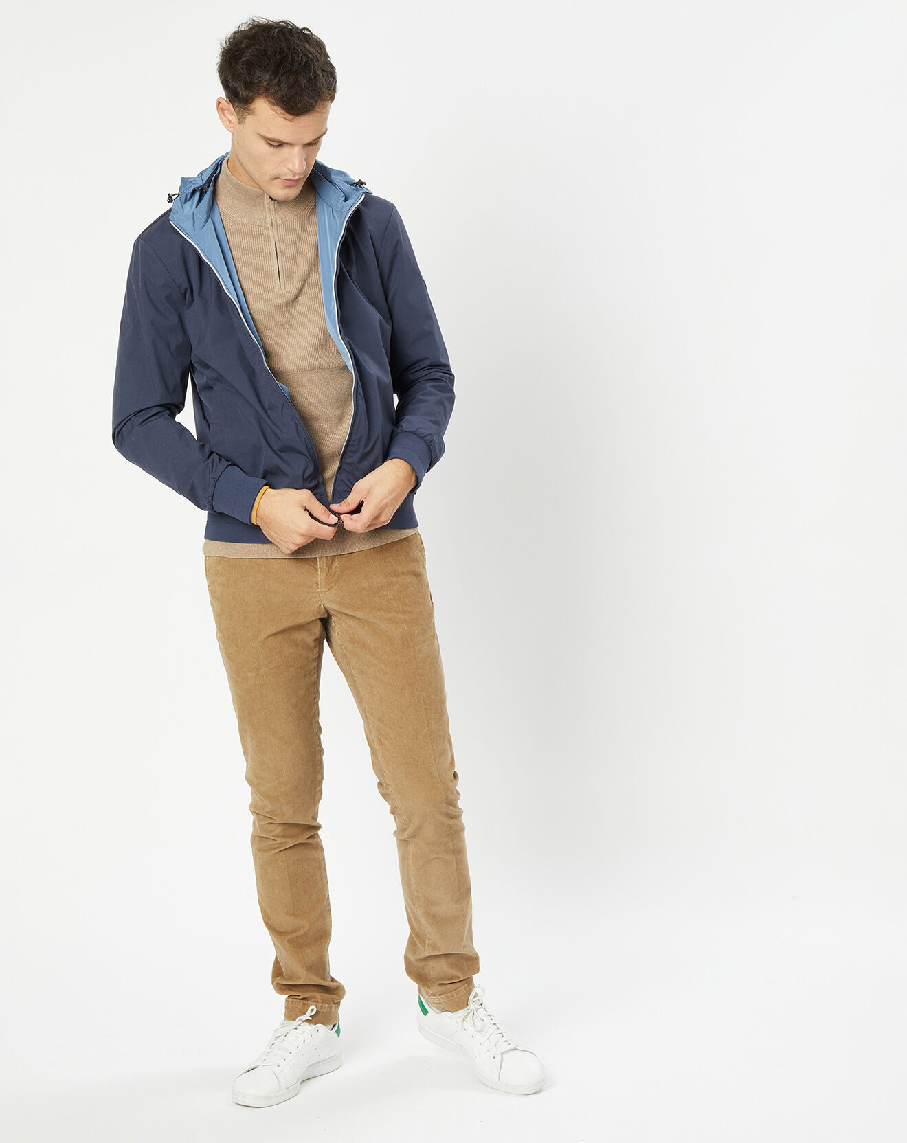 Hackett London Coupe-vent réversible à capuche bleu