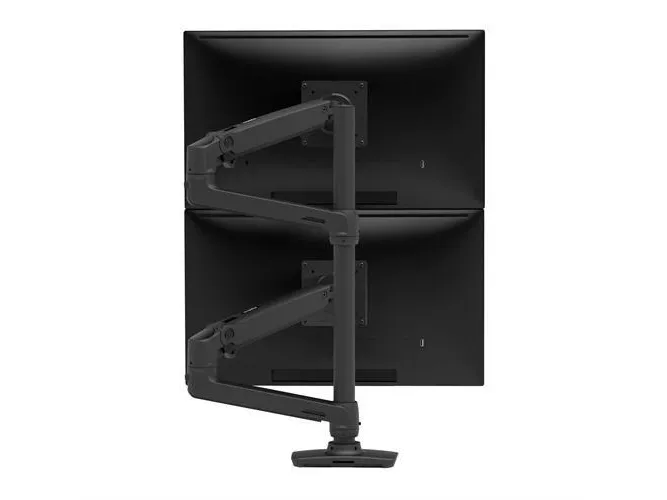 Ergotron LX - Monteringssæt (dobbelt stablearm, høj pæl) - for 2 LCD displays - mat sort - skærmstørrelse: op til 40