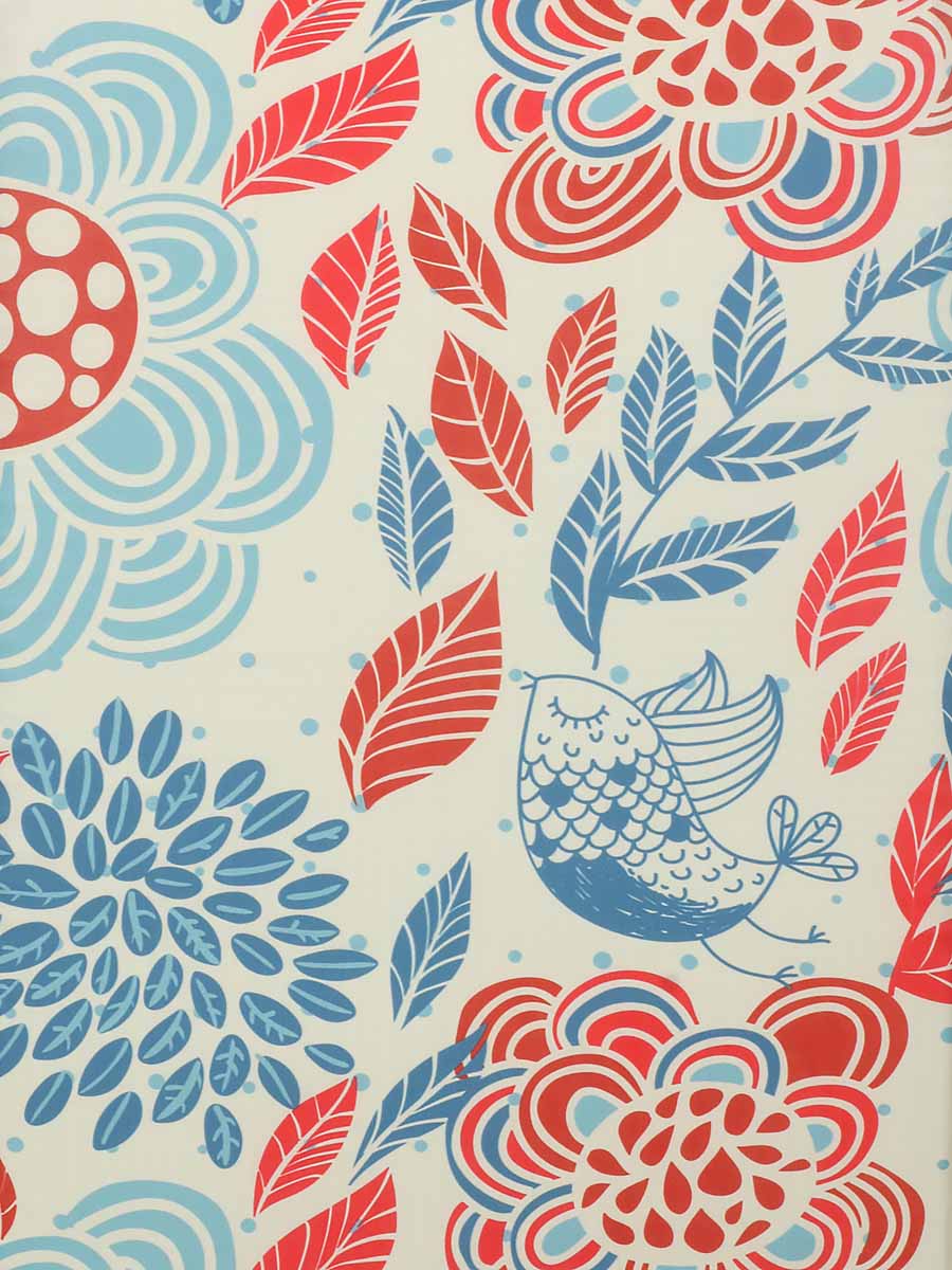 Housse de valise Periea Red and Blue Leaves L