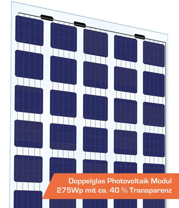 SunElements PV-Paket 275Wp, 40 % Transparenz,