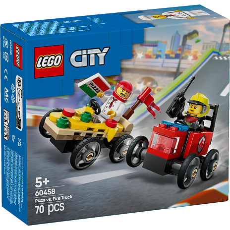 LEGO City Racerbilpakke – pizzabil mod brandbil 60458