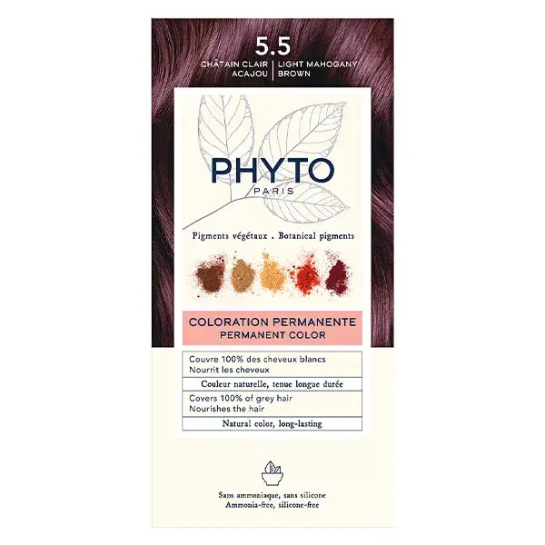 Phyto Coloration Permanente N°5.5 Châtain Clair Acajou