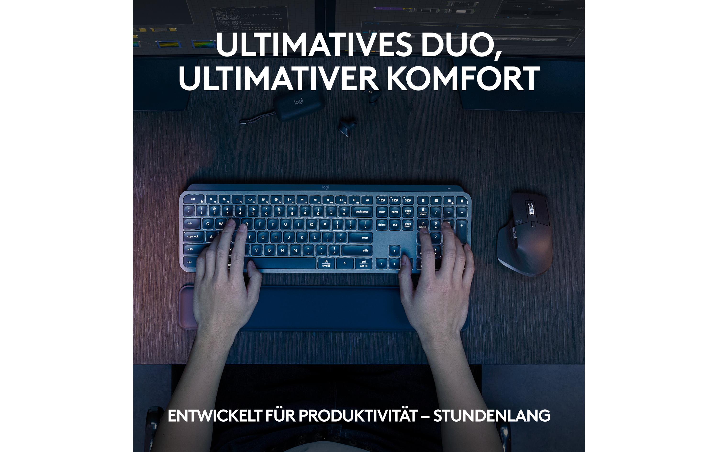 Tastatur-Maus-Set MX Keys S Combo<br>Komfortables Tastatur- und Maus-Set mit Multi-Device Kopplung und intelligenter Tastaturbeleuchtung
