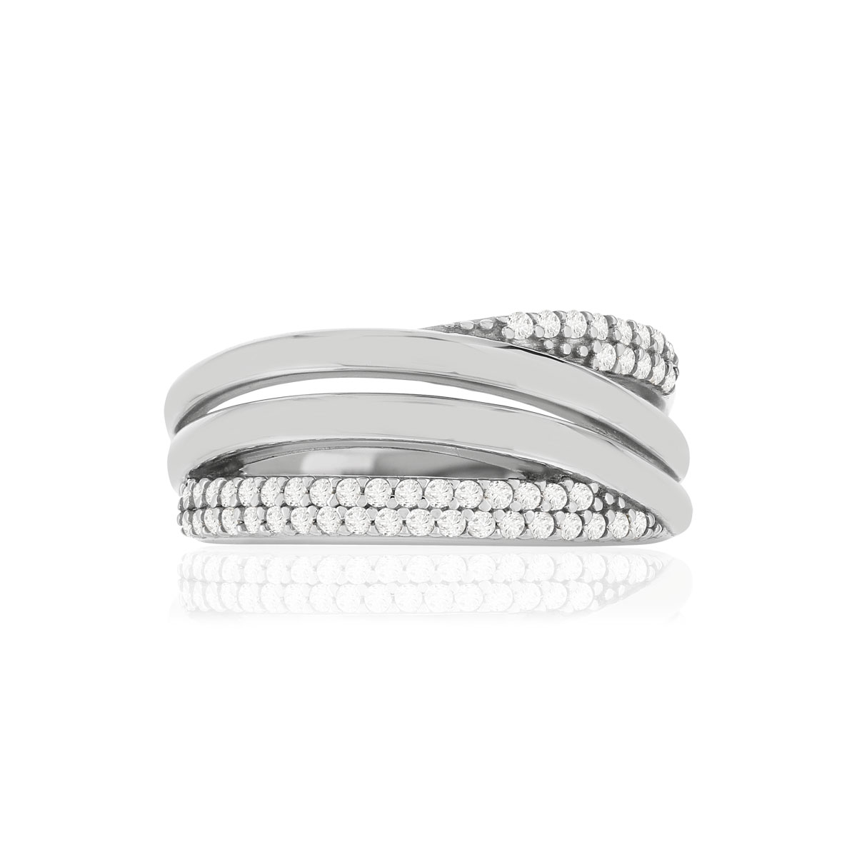 Bague argent 925, zirconias.