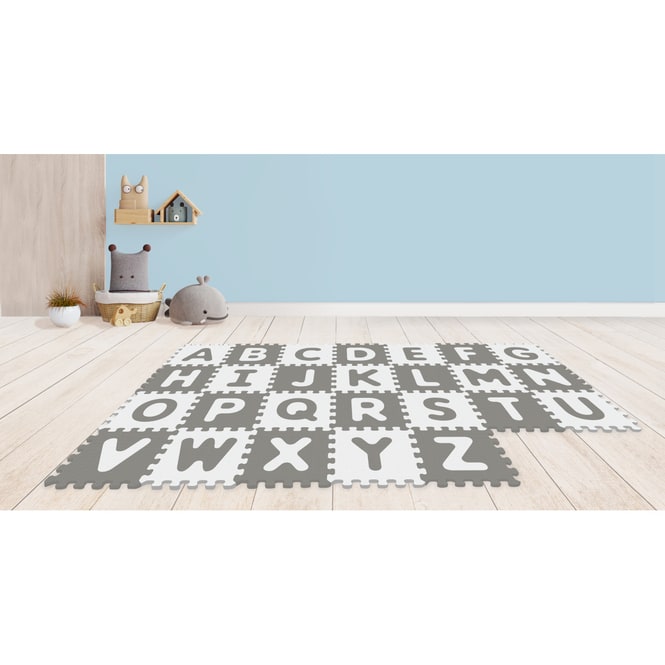 Besttoy - Soft Puzzlematte - Buchstaben A-Z - grau/weiß - 26 Teile
