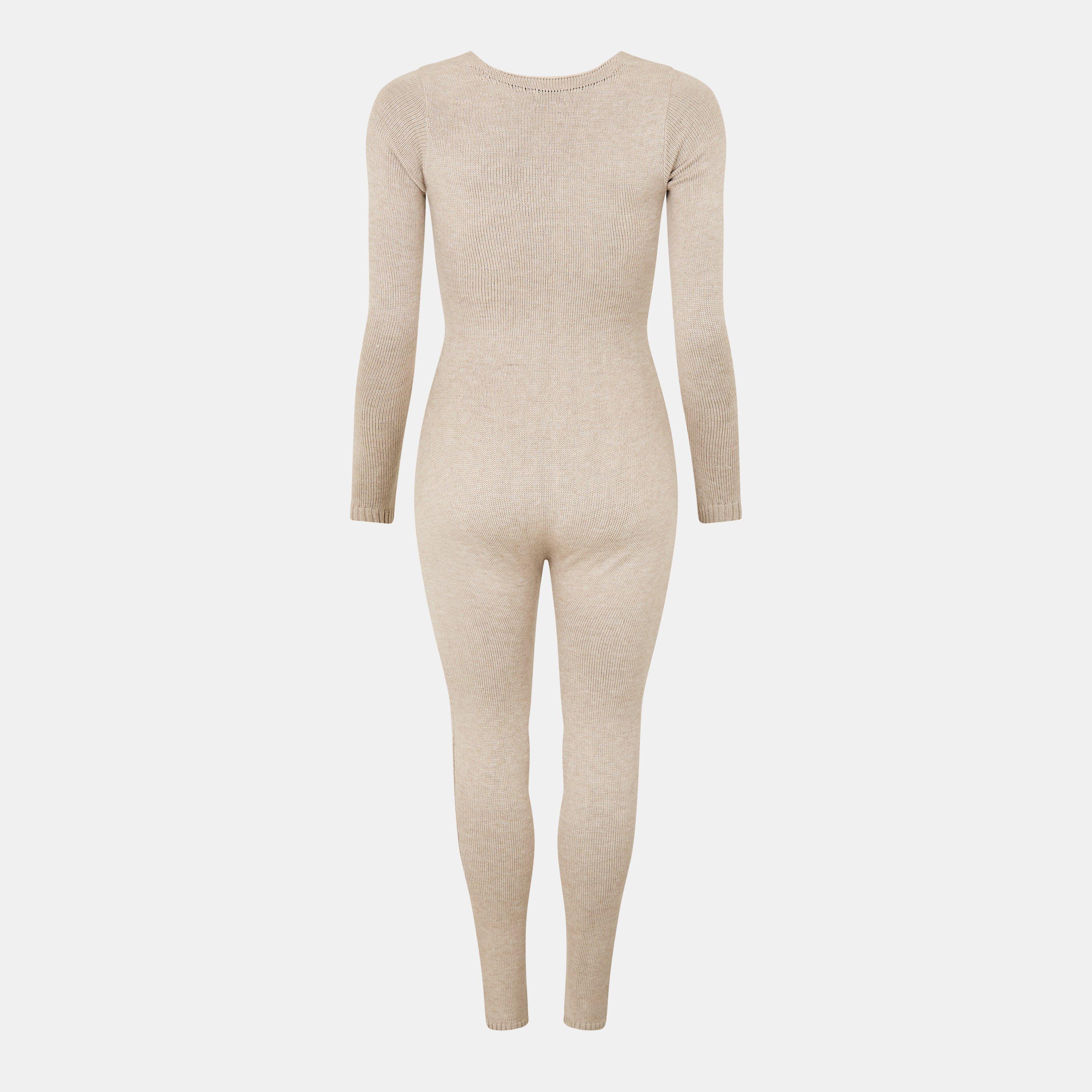 Missy Empire ME Knitted Long Sleeve Jumpsuit Womens