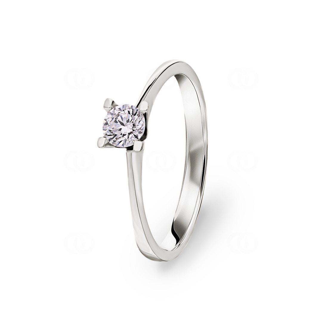 0.31ct Diamant Solitärring 750/18 K Weissgold Ø 55