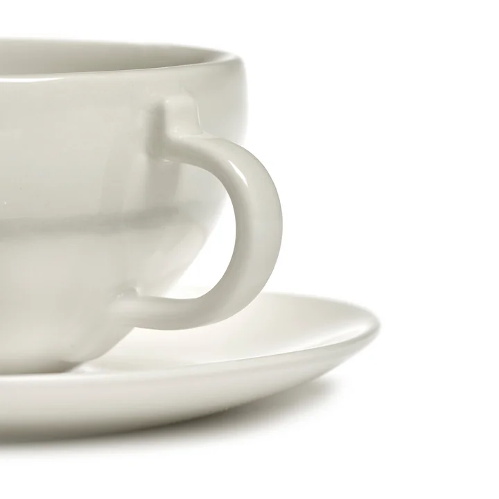 Serax - Zuma Untertasse zur Kaffeetasse by Kelly Wearstler, Ø 14 cm, Salt / weiss (4er-Set)