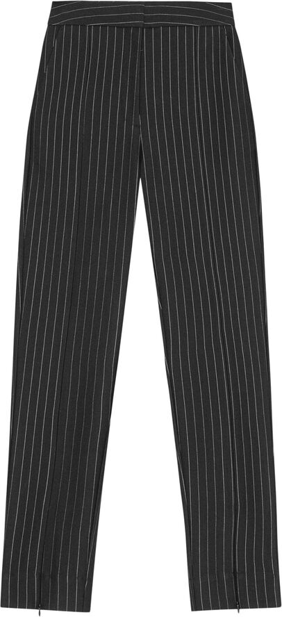 Ganni Compact Stripe Jersey Mid Waist Pan Black