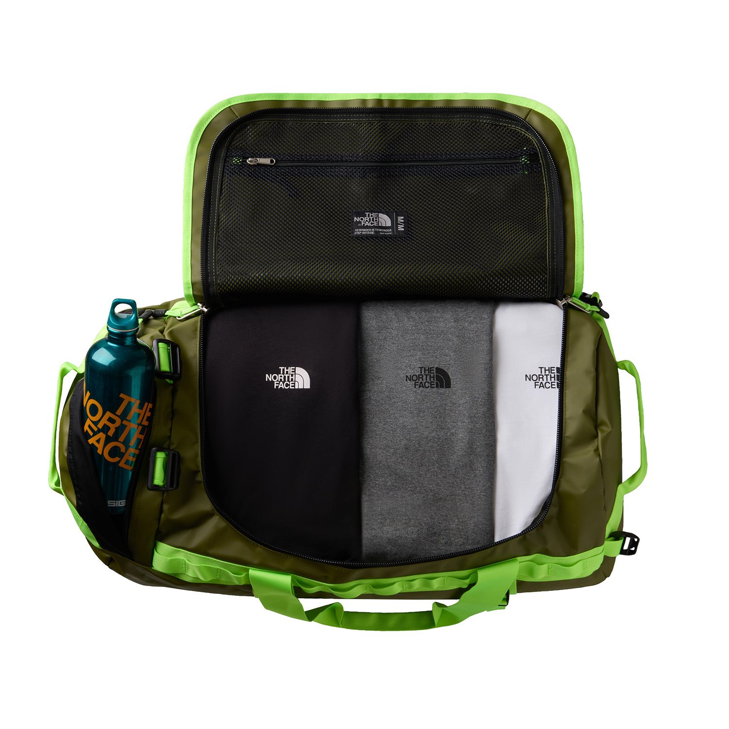 The North Face Base Camp Duffel M forest olive/safety grey
