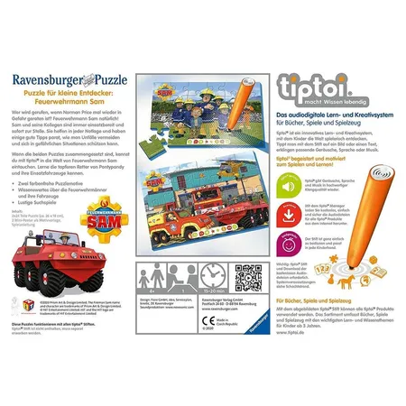 Ravensburger tiptoi Puzzle für kleine Entdecker: Feuerwehrmann Sam