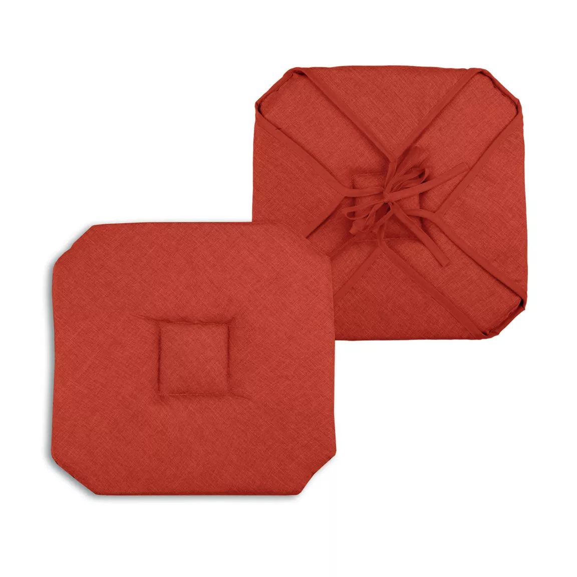 Galette de chaise carrée à rabats (40 x 40 cm) Béa Terracotta