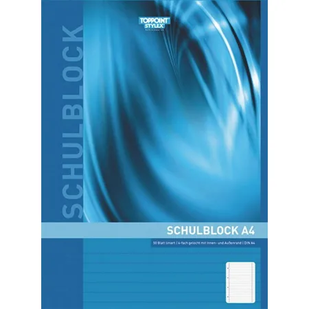 Stylex Schulblock liniert, DIN A4, 4 Stück