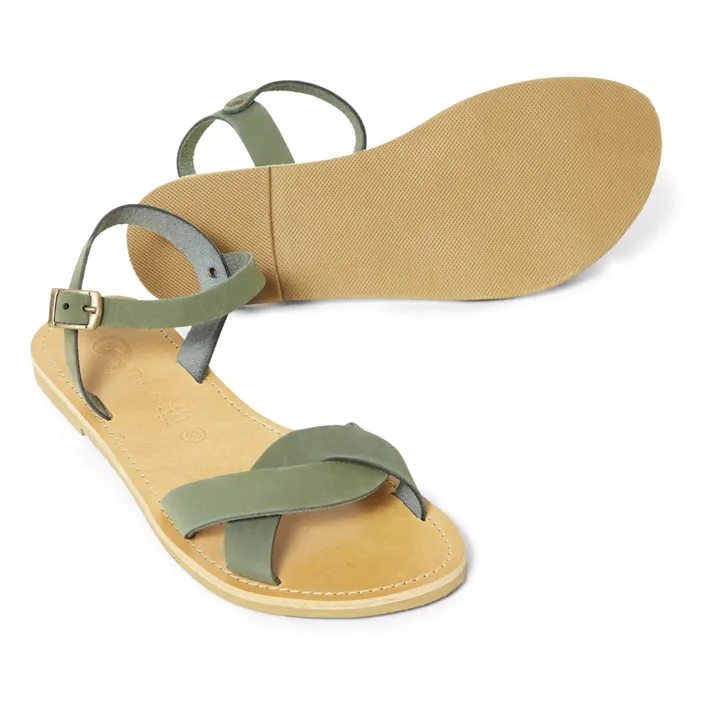 Théluto Sandales Salomé - Collection Femme | Vert kaki