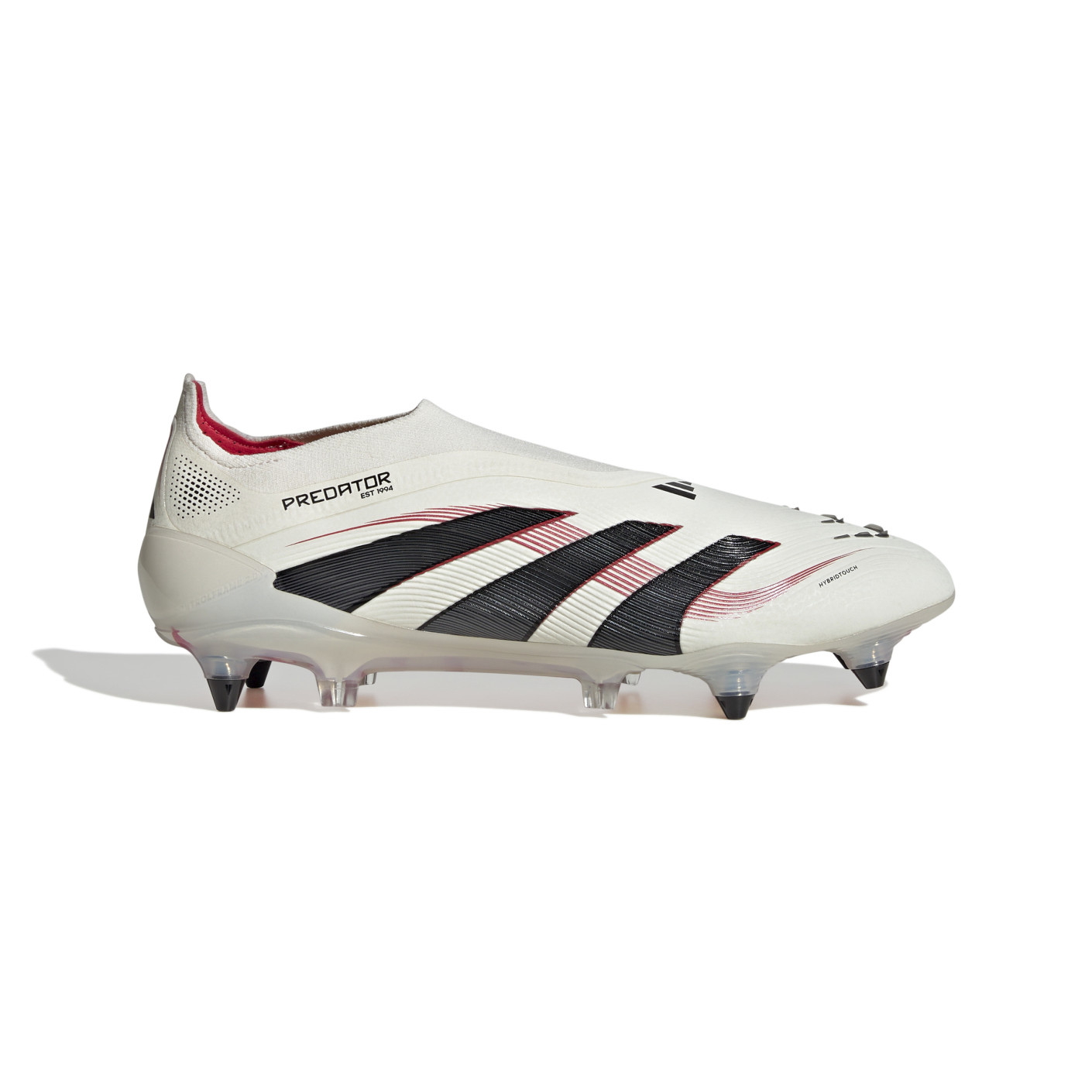 Adidas Predator Elite Veterloze IJzeren-Nop Voetbalschoenen (SG) Wit Zwart Rood
