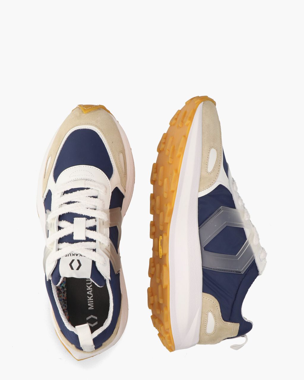 Mikakus Cross Donkerblauw/Beige Herensneakers