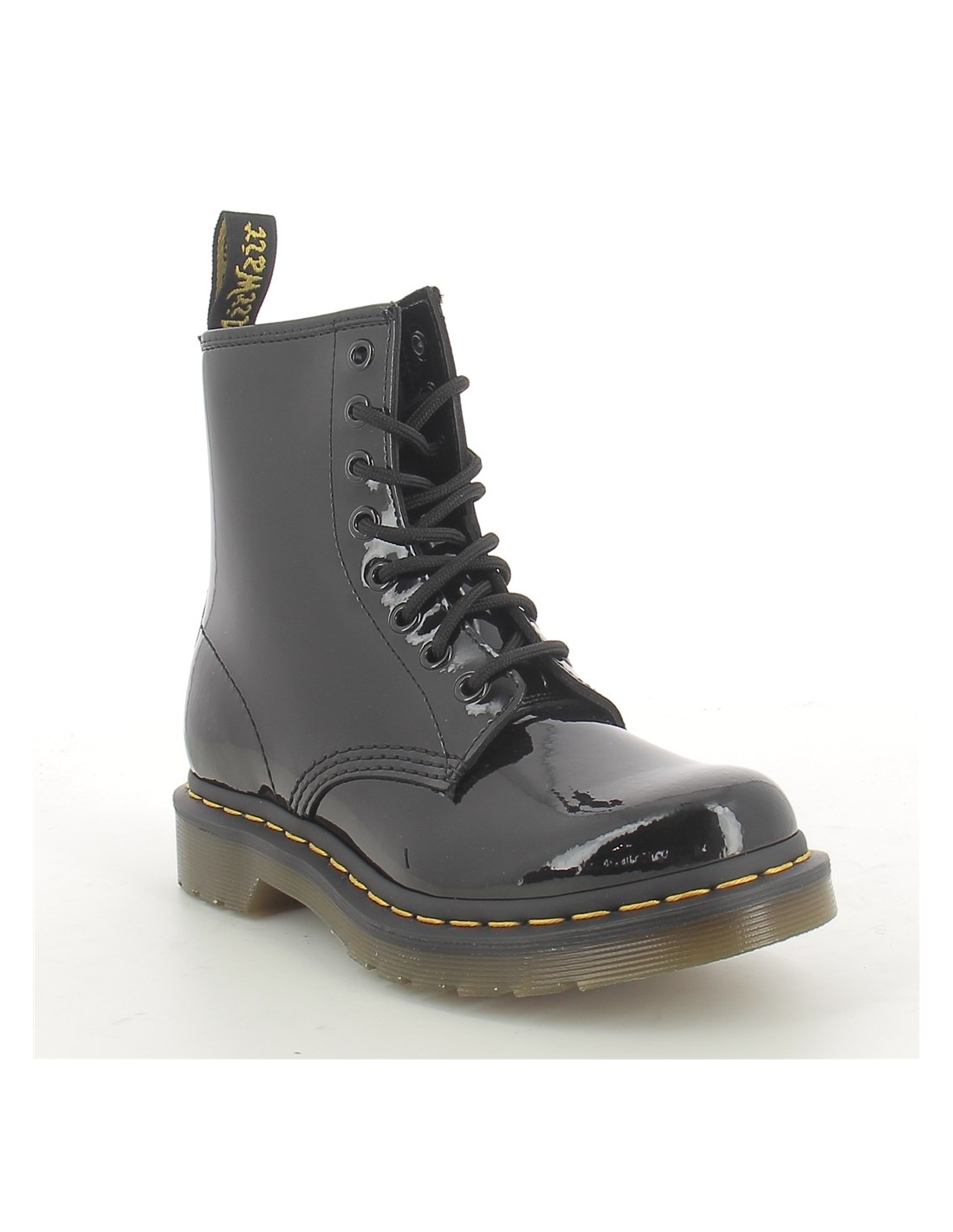 dr martens boots femme 1460 cuir verni noir