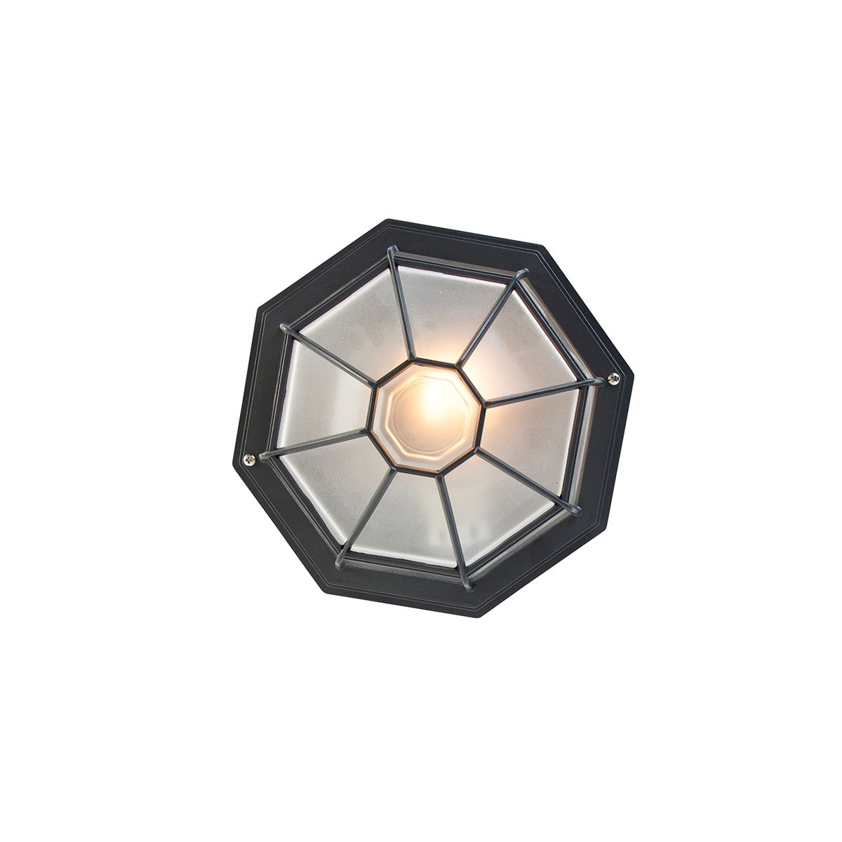 Landelijke plafondlamp donkergrijs 26,5 IP44 - Bri