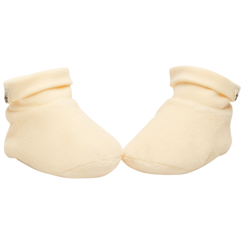 Chaussons en velours avec étiquette étoile pour bébé