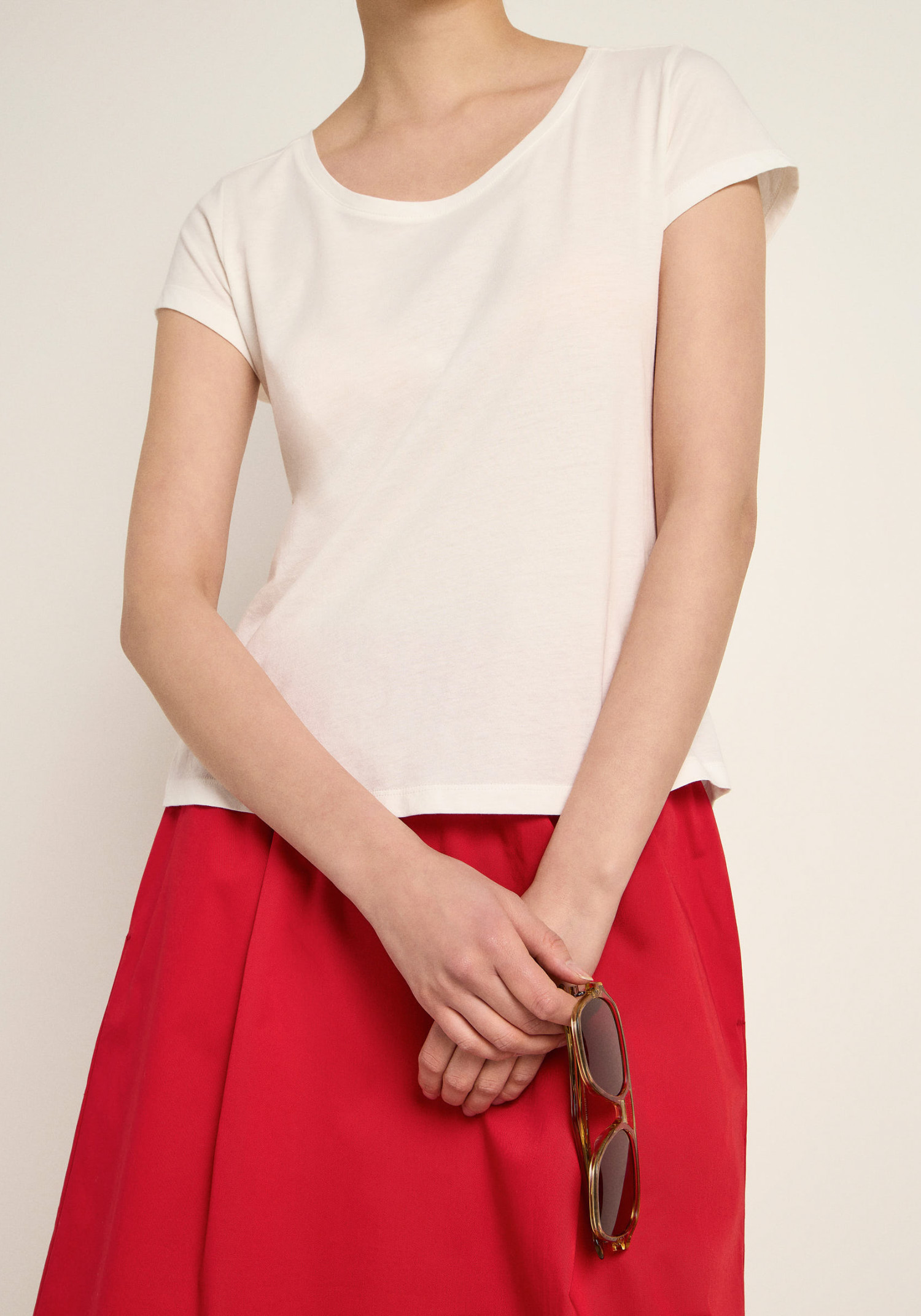 Lanius Kurzarmshirt Off White
