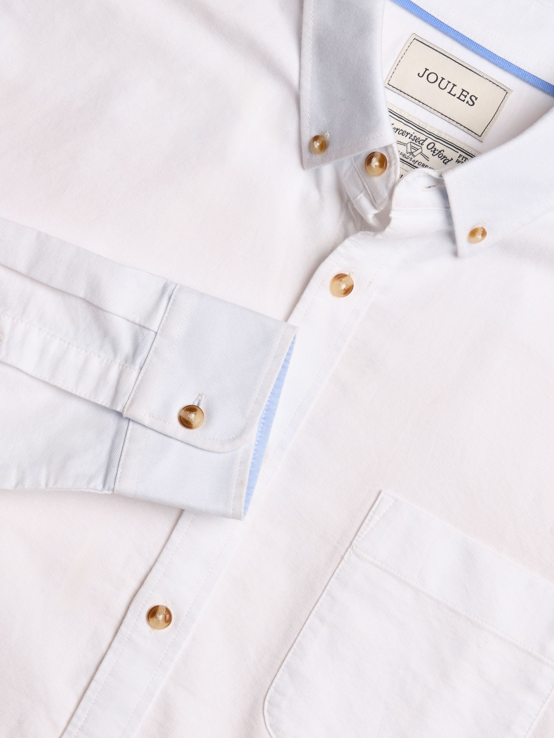 Wit - Joules Oxford overhemd van katoen met klassieke pasvorm