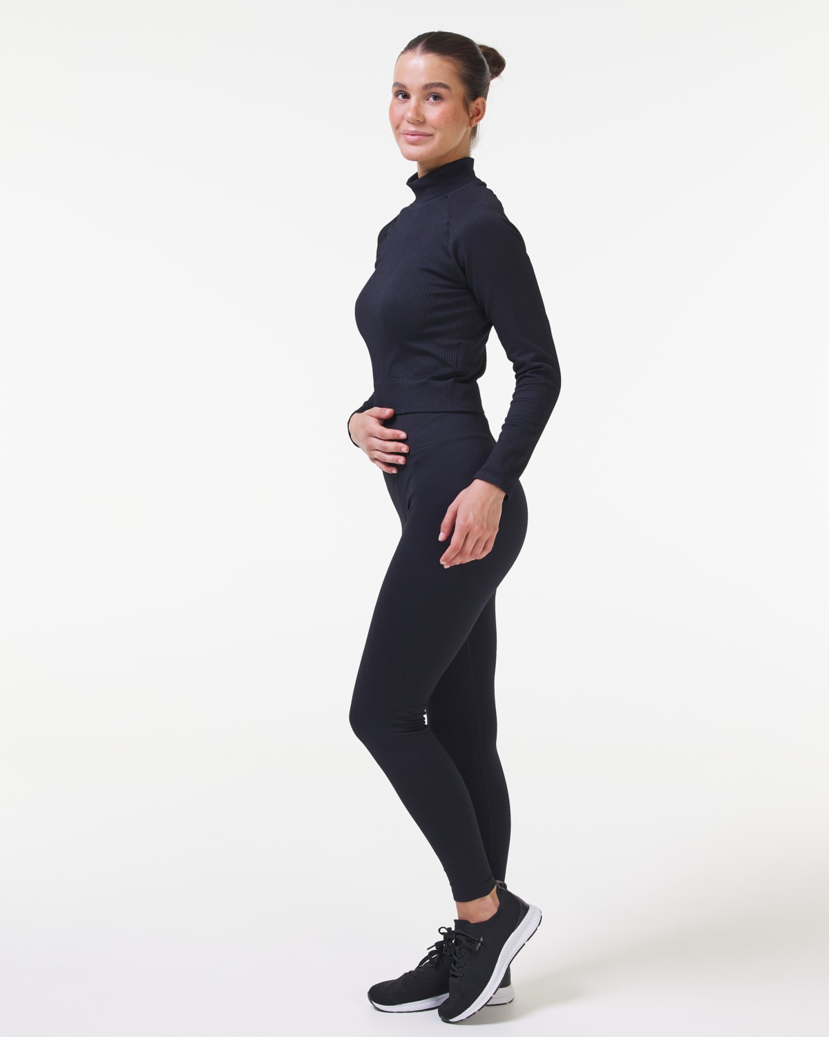 Bumpro Perfect Wide Rib Turtleneck LS Black