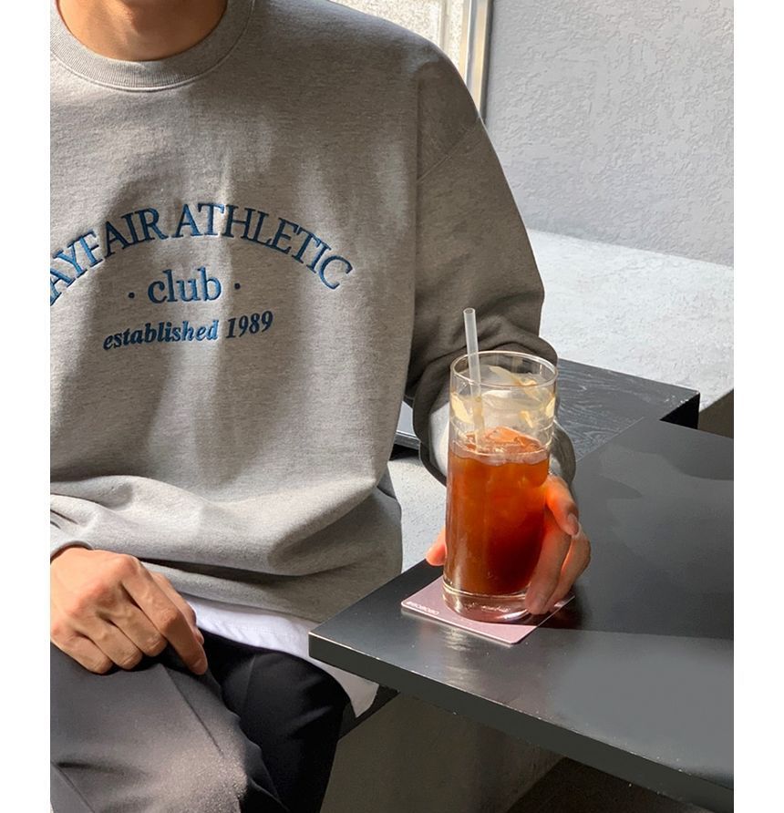 MRCYC - Sweatshirt met lange mouwen, ronde hals en geborduurde letters