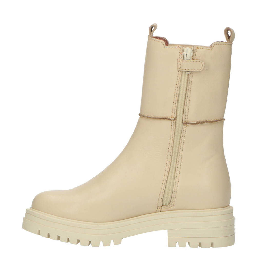 PS Poelman Monk-25leren chelsea boots beige