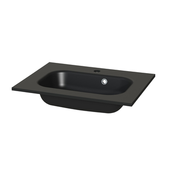 Tiger Reverse Meubelset met 2 lades 60 cm Chalet eik / Mat zwart inclusief Oval wastafel mat zwart