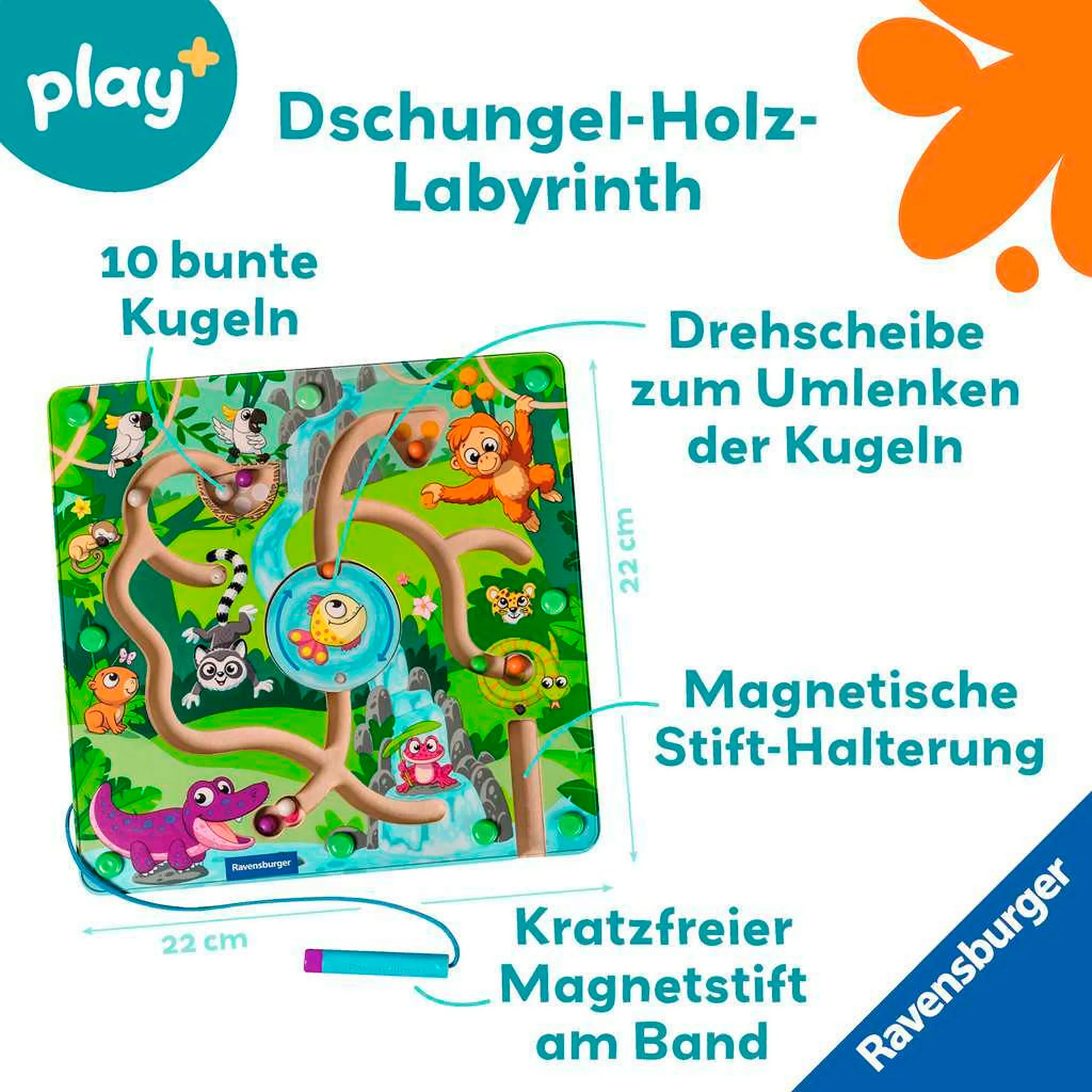Ravensburger Magnetisches Holz-Labyrinth: Dschungel