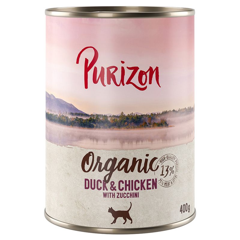 Lot économique Purizon Organic bio 12 x 400 g - sans céréales