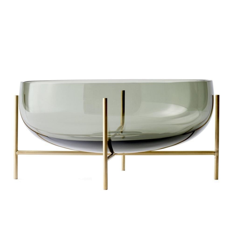 Audo Copenhagen Échasse fruitschaal large Ø29,5 Smoke / Brushed Brass