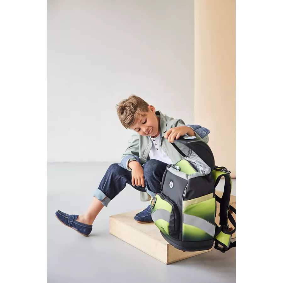 Belmil Schulranzen Premium Smarty Plus Set 5-teilig Black Green