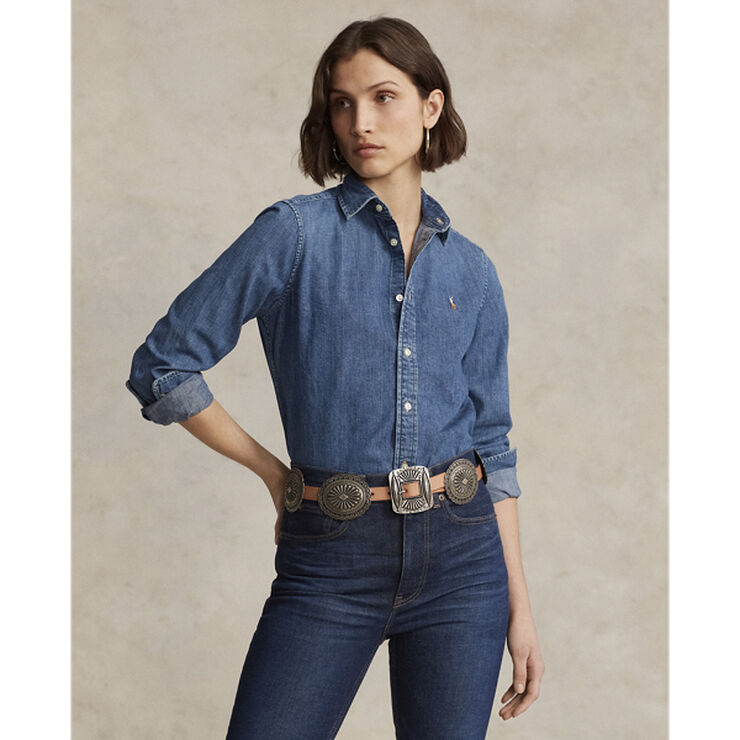 Polo Ralph Lauren 2X1 RIGID DENIM-LSL-BFS Blå