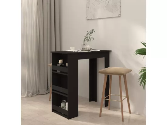 Table de bar avec rangement Noir 102x50x103,5 cm Aggloméré