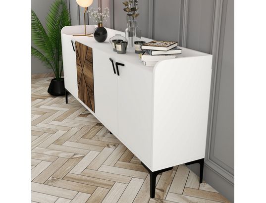 CONCEPT1 - Bahut Venedik blanc 180 x 35 x 78cm