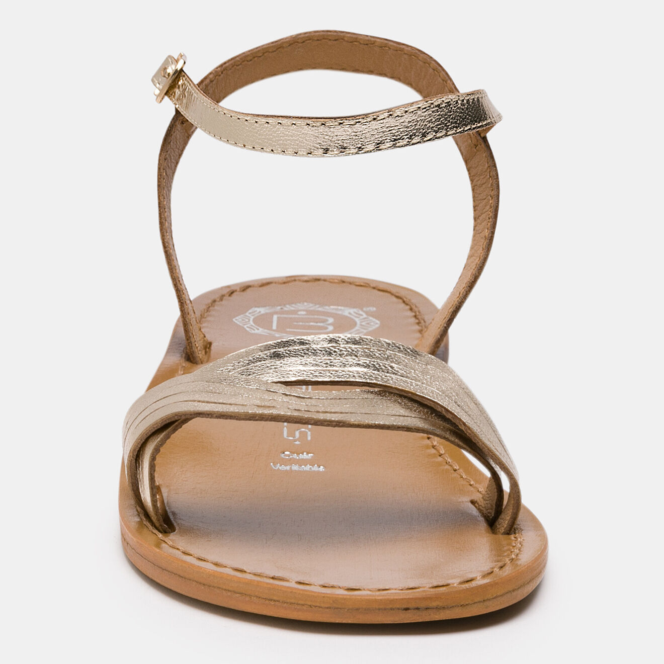 Les Bagatelles Sandales en Cuir Pelham doré/camel/marron