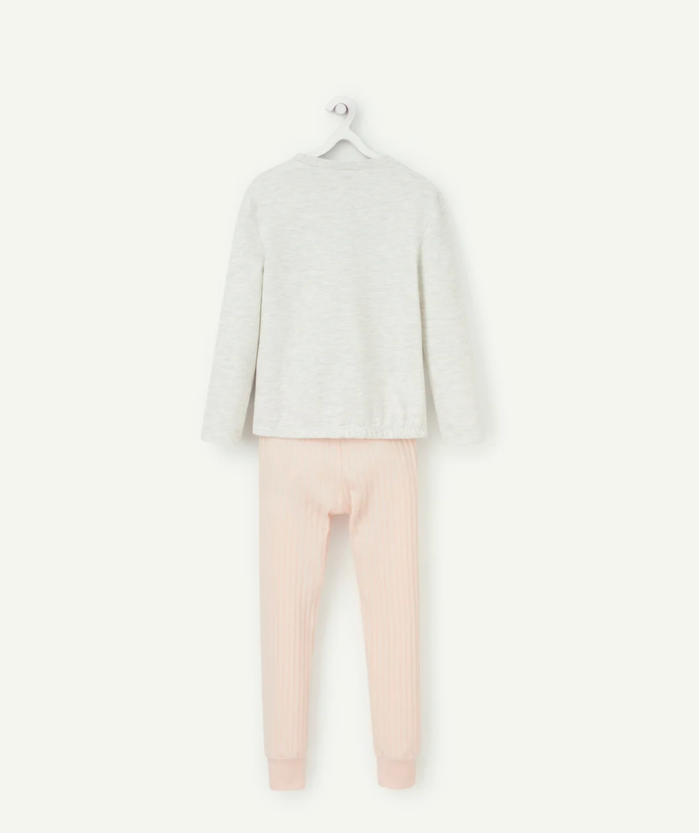 PYJAMA FILLE EN COTON RECYCLÉ ÉCRU AUX MOTIFS ÉGYPTIEN