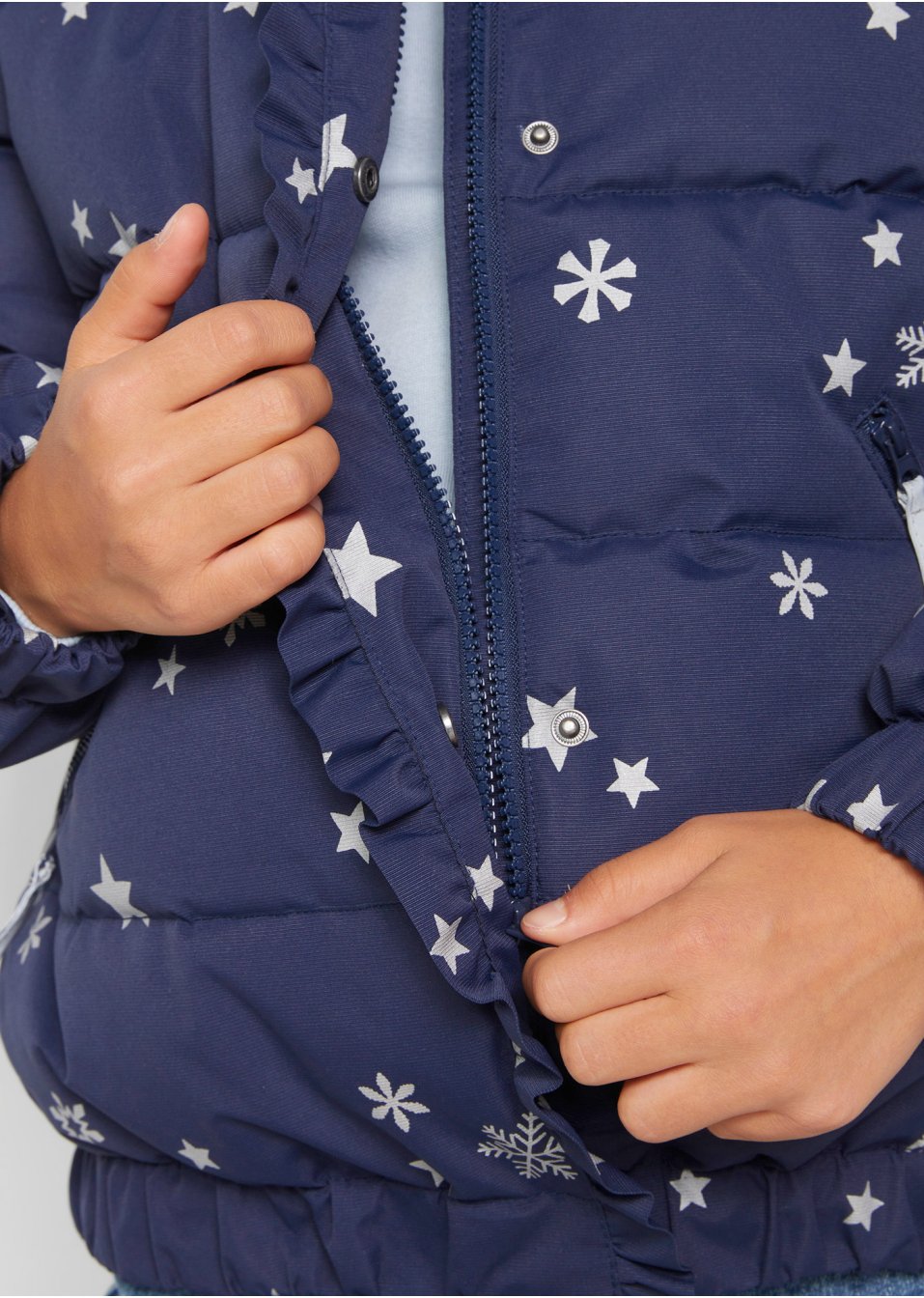 Veste hiver fille avec imprimé étoiles