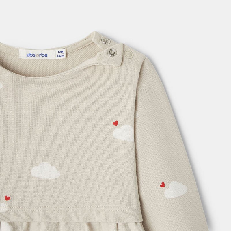 Robe en molleton beige bébé fille Beige